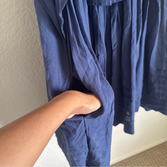 Free People Short Wild Moon Dress Navy Blue size M , open back, sleeves less - Picture 4 of 11